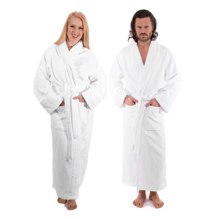 Classic Turkish Towels Robe, One Size, White