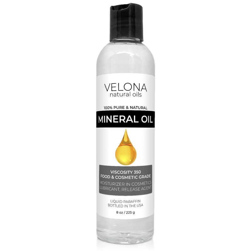 Velona Food Grade Mineral Oil 350 Viscosity NF USP Grade - 8 oz | for Cutting Boards, Countertops and Butcher Blocks, Stainless Steel, Knife, Tool, Machine, and Equipment | Made in The USA