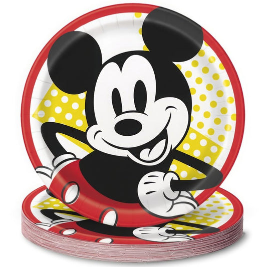 Unique Industries Unique Disney Mickey Mouse Round Dinner Paper Plates 9", 8 Pcs
