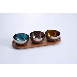 Pampa Bay Dishware Bowl, Board 12 x 4.5 Inches - Bowls 4 x 2 Inches, Yellow, Pur