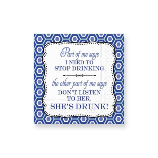 Design Design 624-07167 Part of Me Says Cocktail Napkins, 5", Multicolor
