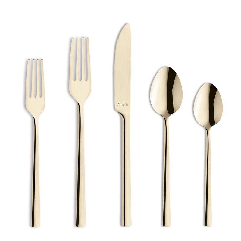 Amefa Dallas 20pc Flatware Set, 18/0 Stainless Steel, Champagne