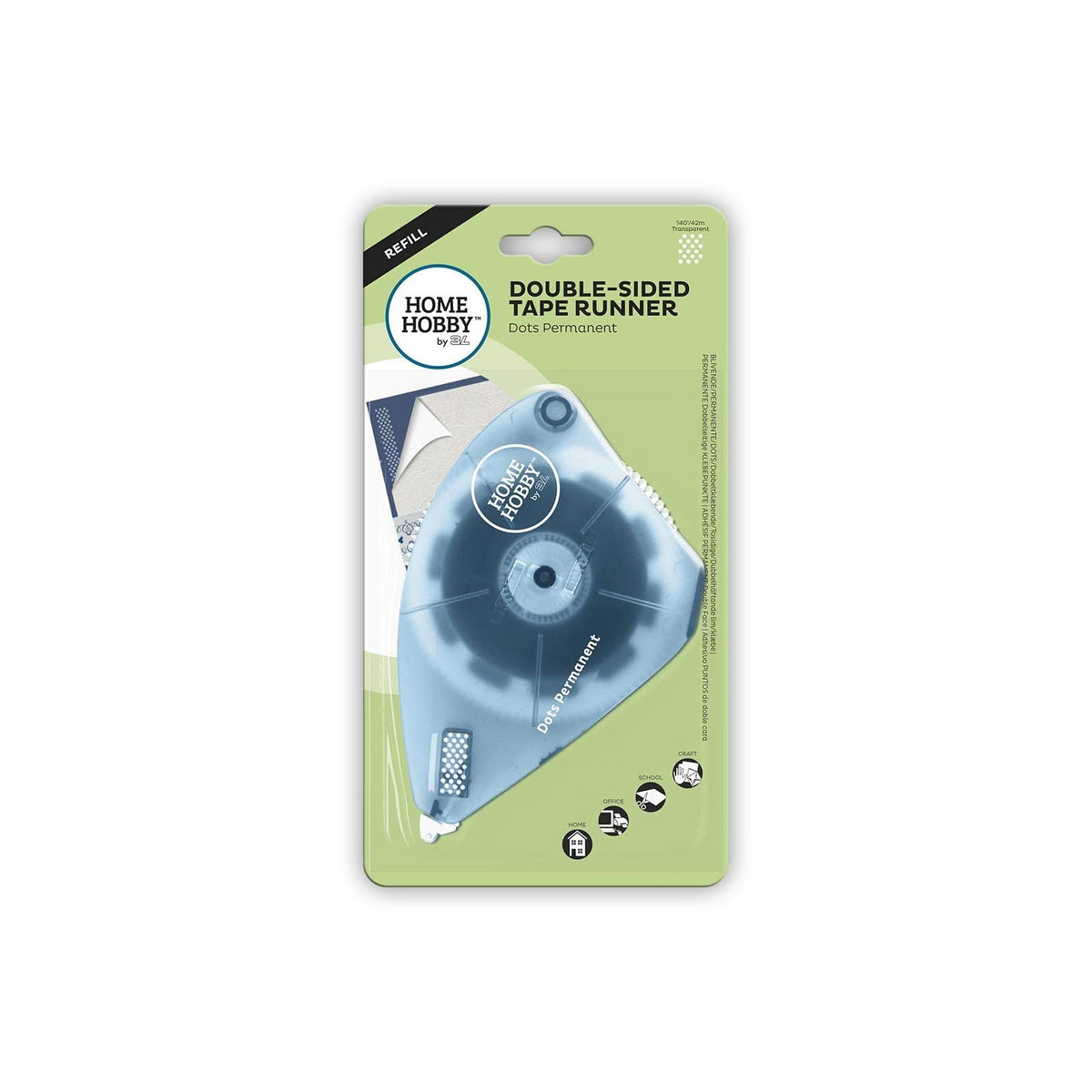 HomeHobby by 3L Tape Label Dispenser, 140ft, Clear