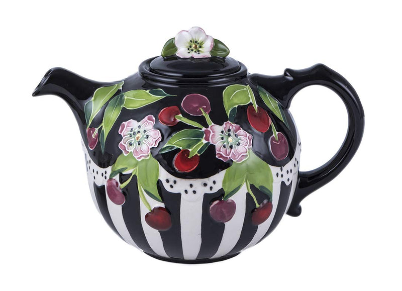 Blue Sky Ceramics Cherry Teapot, Multi, 3011860