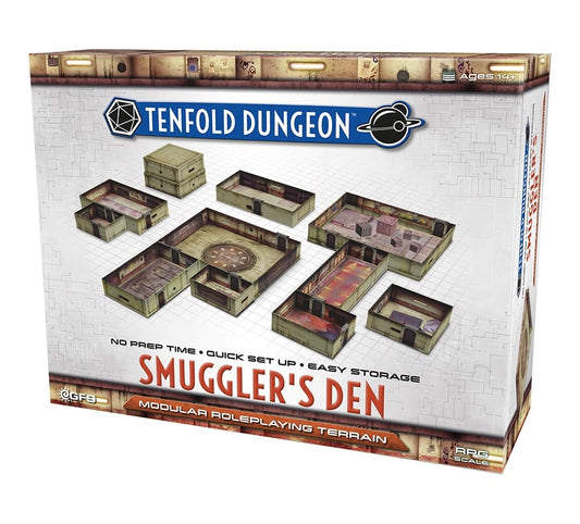 Gale Force Nine Tenfold Dungeon Smuggler's Den Modular Roleplaying Terrain Set with Quick Setup and 1 x 1-Inch Scale