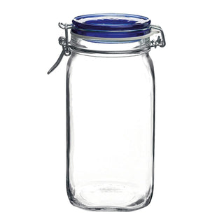 Comfy Hour 50-3/4-Ounce Fido Glass Jar with Airtight Blue Lid