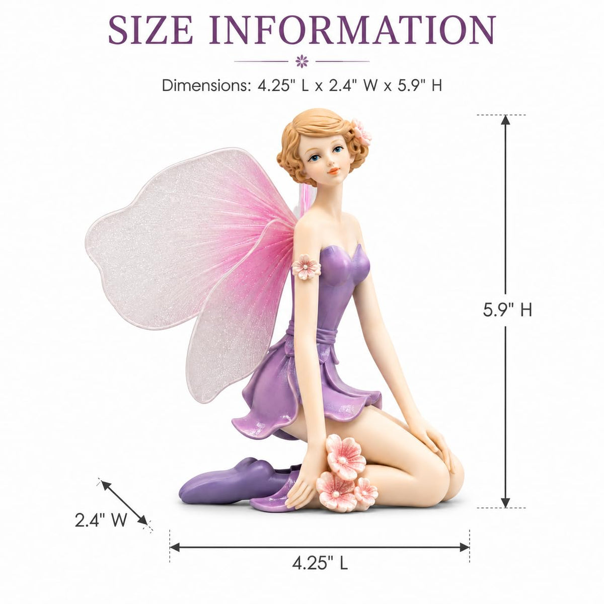 Comfy Hour Figurine, Compact, Pastel Violet Dress