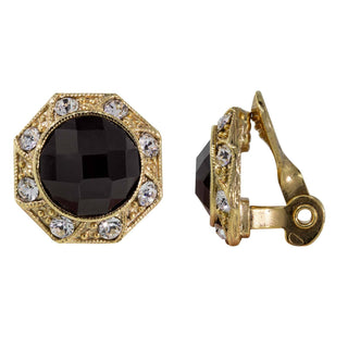1928 Jewelry Company Earring, 0.65"L x 0.65"W, Black