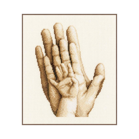 Vervaco Counted Cross Stitch Kit Hands 8" x 10"