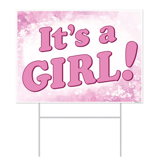Beistle Decorative Signage, 11½" x 15½", Pink/White