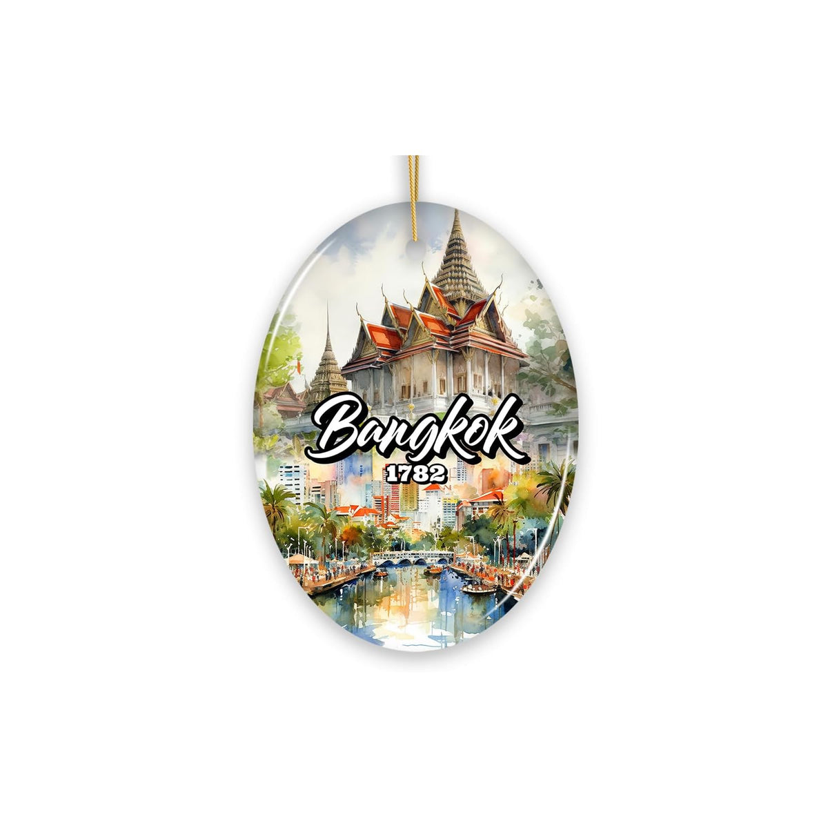 OrnamentallyYou Hanging Ornament, Lively Bangkok City Artistic Ceramic Ornament