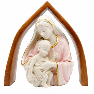 Comfy Hour 10 Inch Mary Statue, Madonna and Child, Wooden-Look Arch