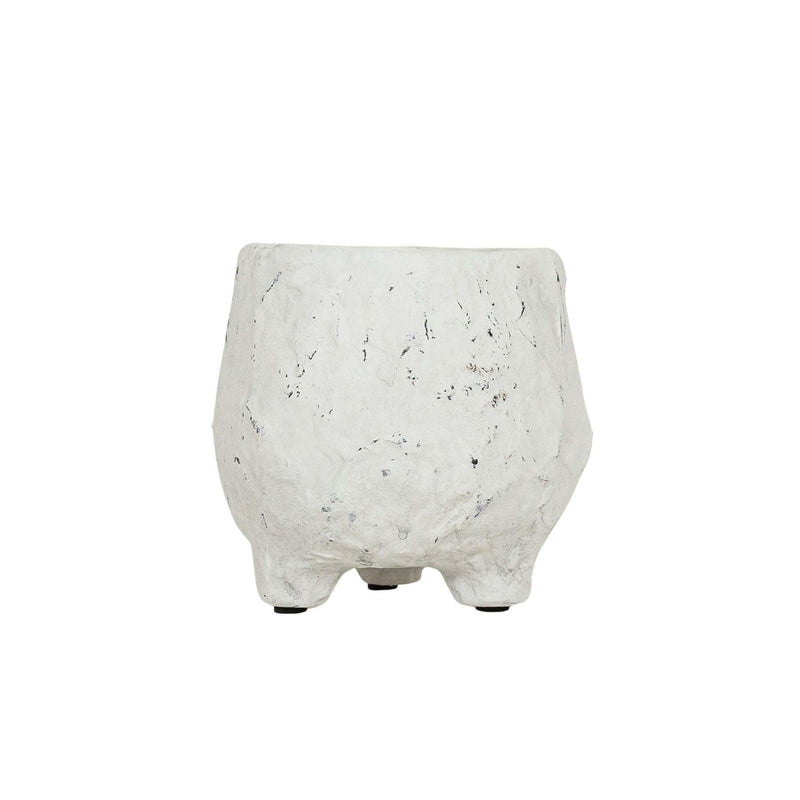 Foreside Home & Garden Distressed Footed Planter White Stoneware