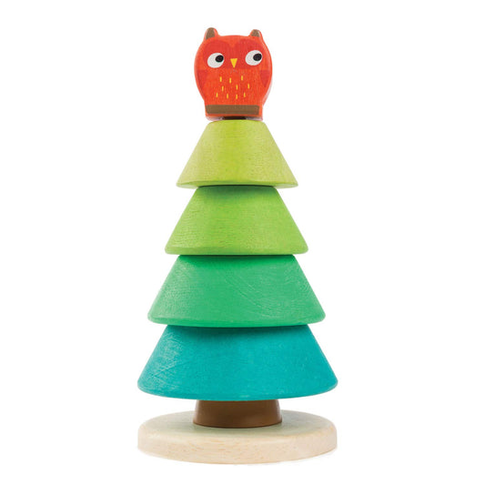Tender Leaf Toys - Stacking Fir Tree - Wooden Tree Top Sorter and Stacker for 18m+