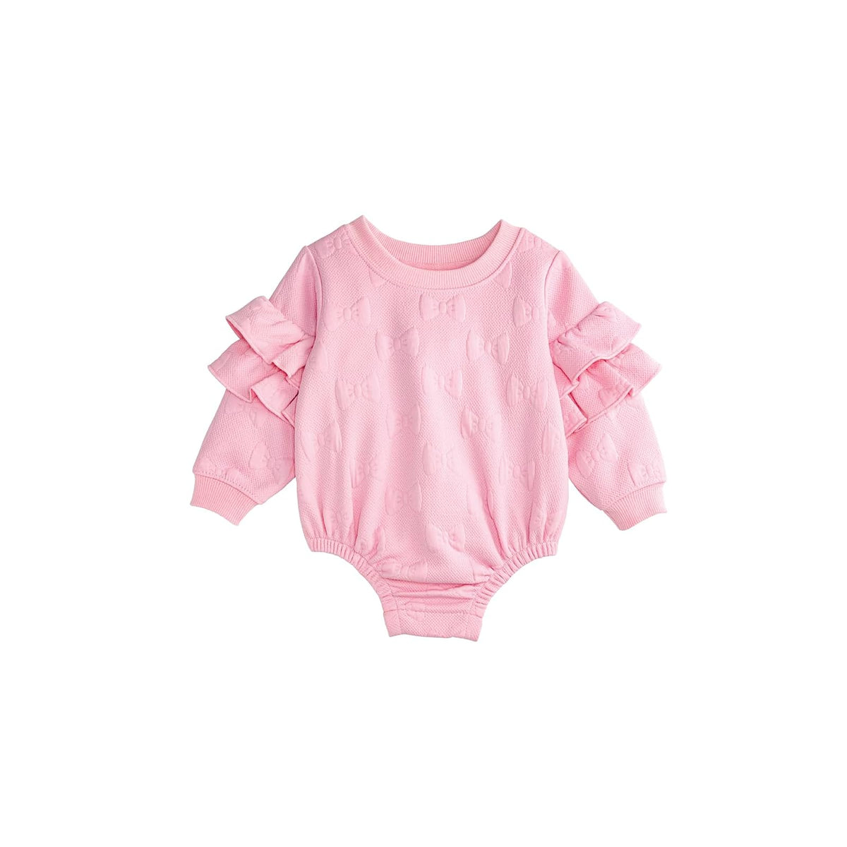 Mud Pie Sweatshirt, Pink, Baby Quilted Bow Sweatshirt Bubble