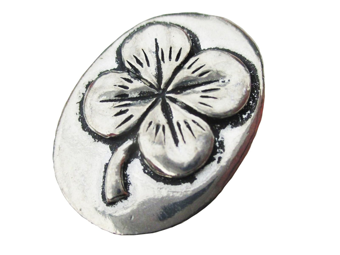 Basic Spirit 4 Leaf Clover / Good Luck Pocket Token (Coin) Handcrafted Pewter Home Lead-Free CN-32
