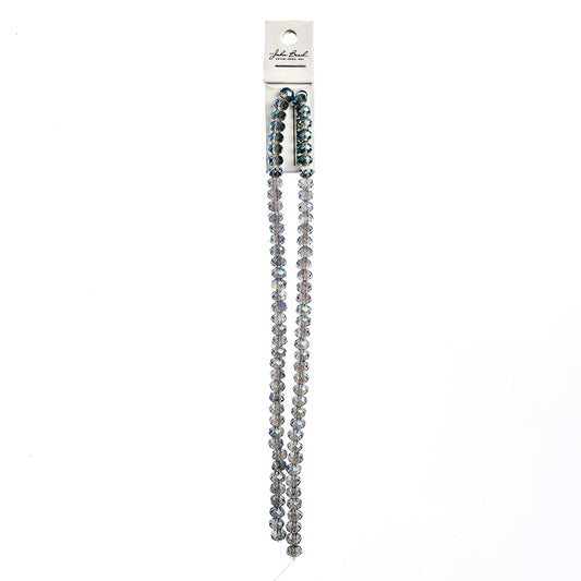 John Bead Craft Bead, 4mm x6mm, Transparent Green Luster