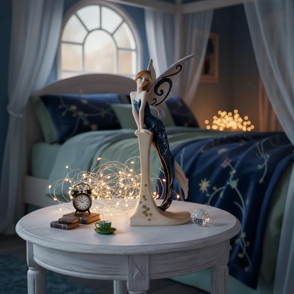 Comfy Hour The Standing Fairy Figurine Black Dress 7" Figurine, Fairyland Collection, Stone Resin