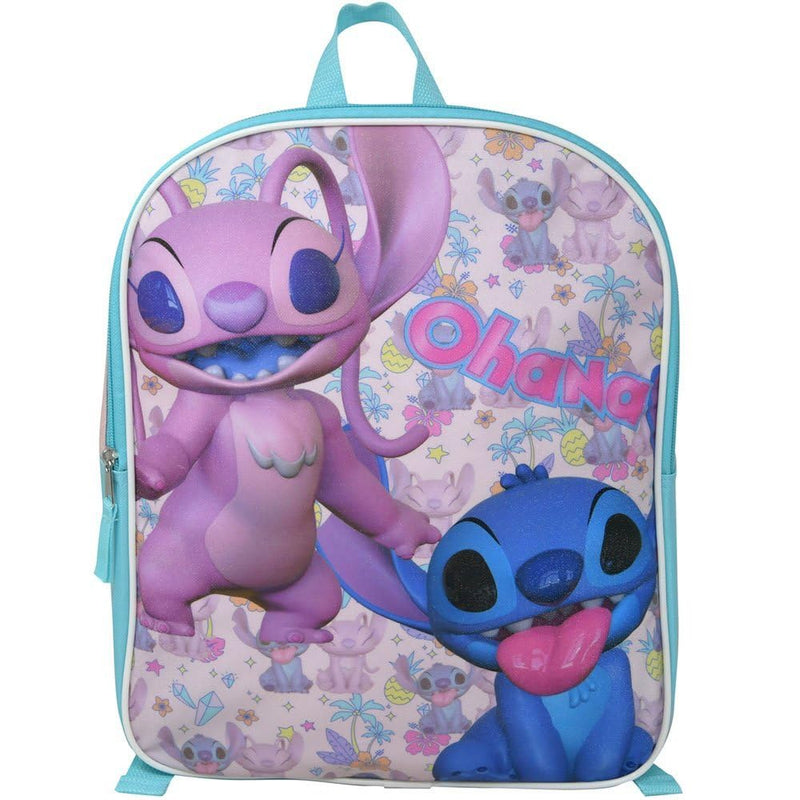 Disney Stitch & Angel 15" Backpack with Plain Front