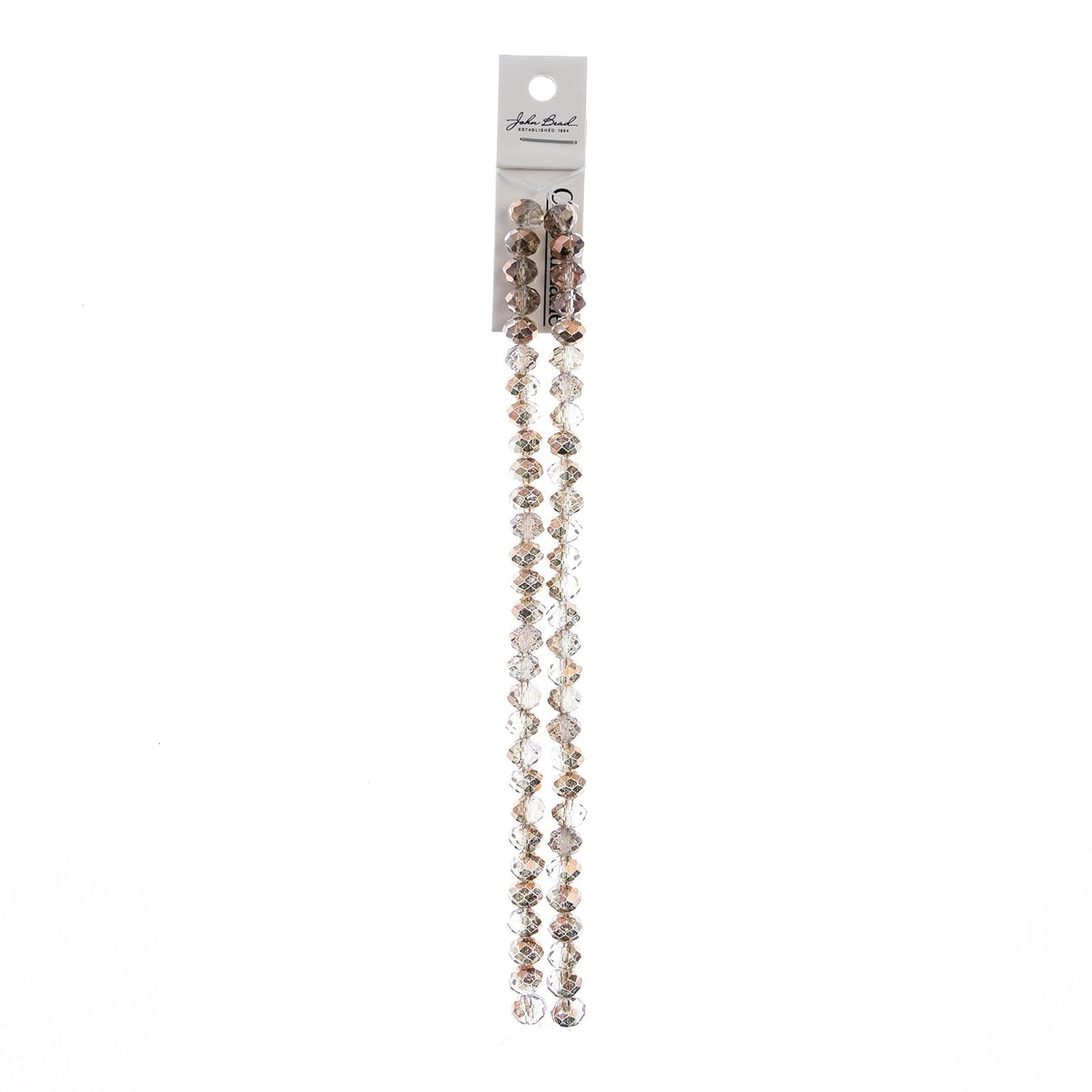 John Bead Craft Bead, 6mm x 8mm, Transparent Crystal w/Half Copper Iris