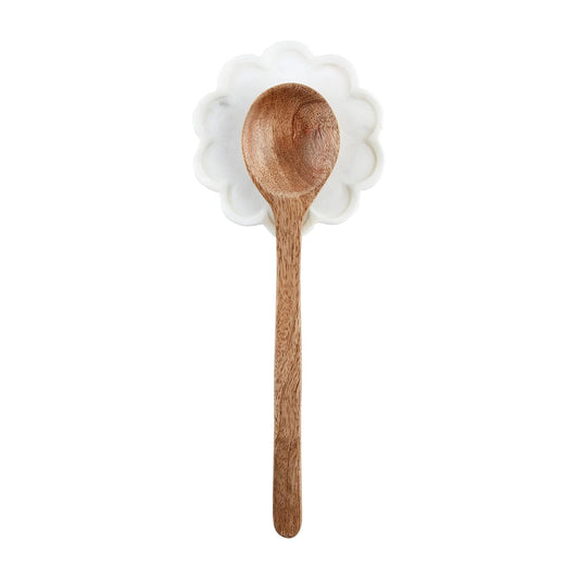 Mud Pie Scalloped Spoon Rest Set, 11 1/2-inch