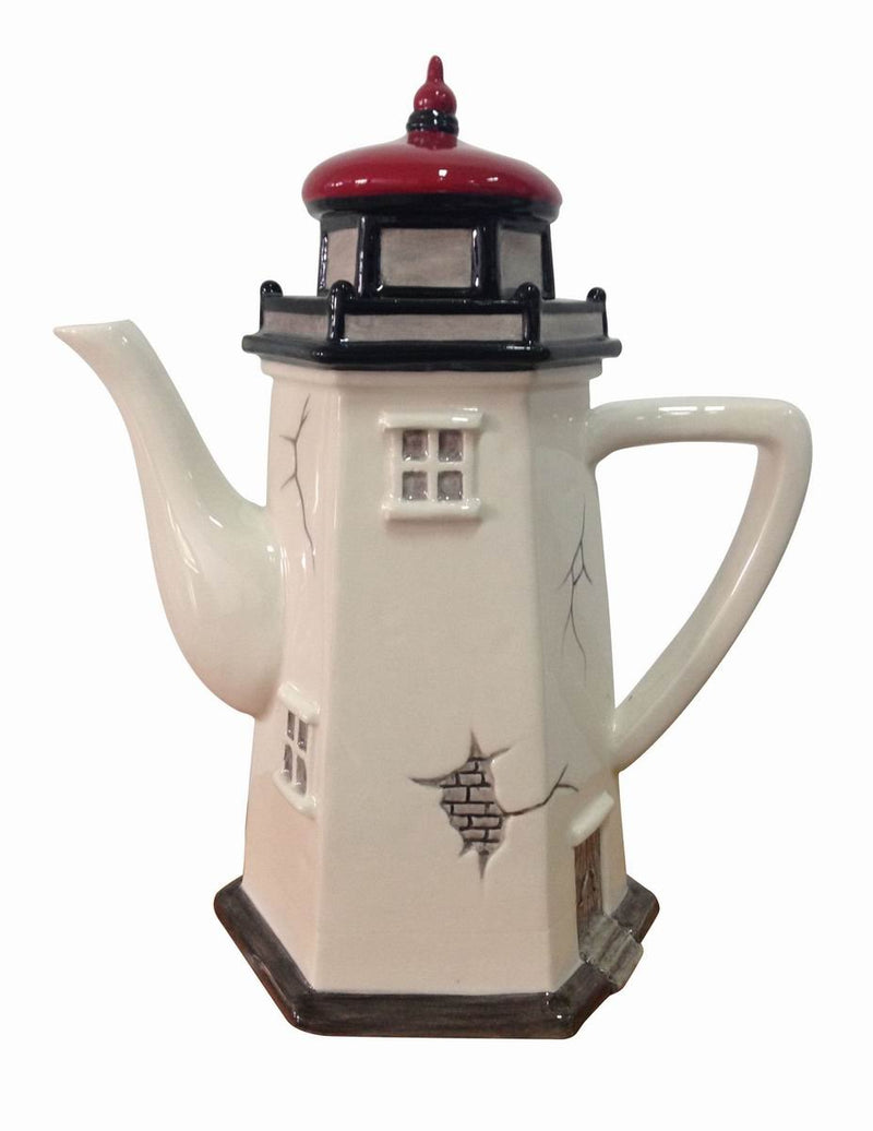 Blue Sky Ceramic 8"X5"X9.5" Lighthouse Teapot