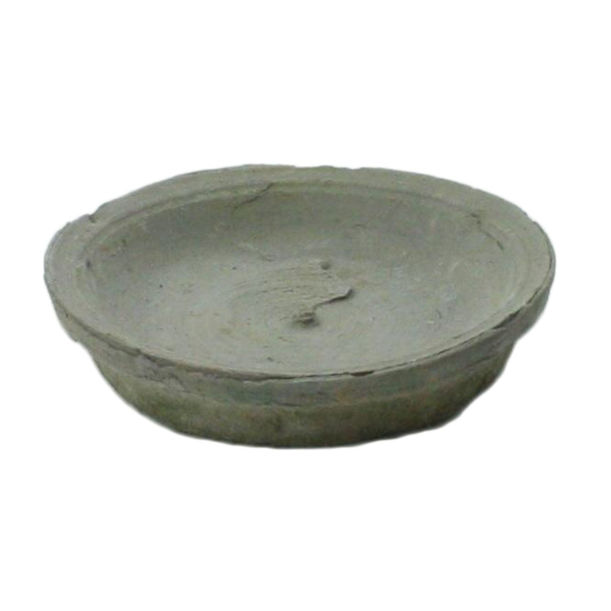 HomArt Rustic Terra Cotta Saucer, 5-Inch, Moss Grey, 1-Count