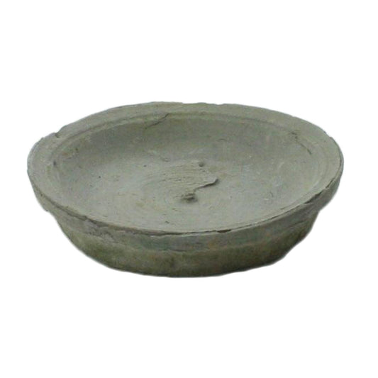HomArt Rustic Terra Cotta Saucer, 5-Inch, Moss Grey, 1-Count