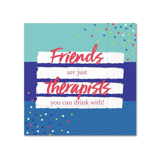 Design Design 624-10282 Friends are Therapists Beverage Napkin, Multicolor