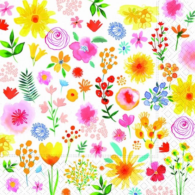 DESIGN DESIGN Floral Splash Luncheon Napkin, Party Supplies