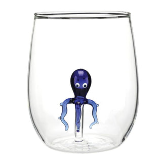 Slant Collections Drinking Cup, 18 Ounces, Blue Octopus