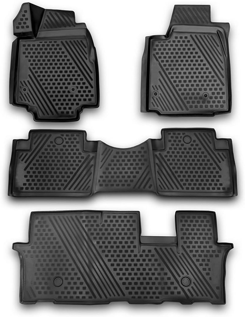 OMAC USA Car Floor Mats for Honda Pilot 2009 to 2015, Black