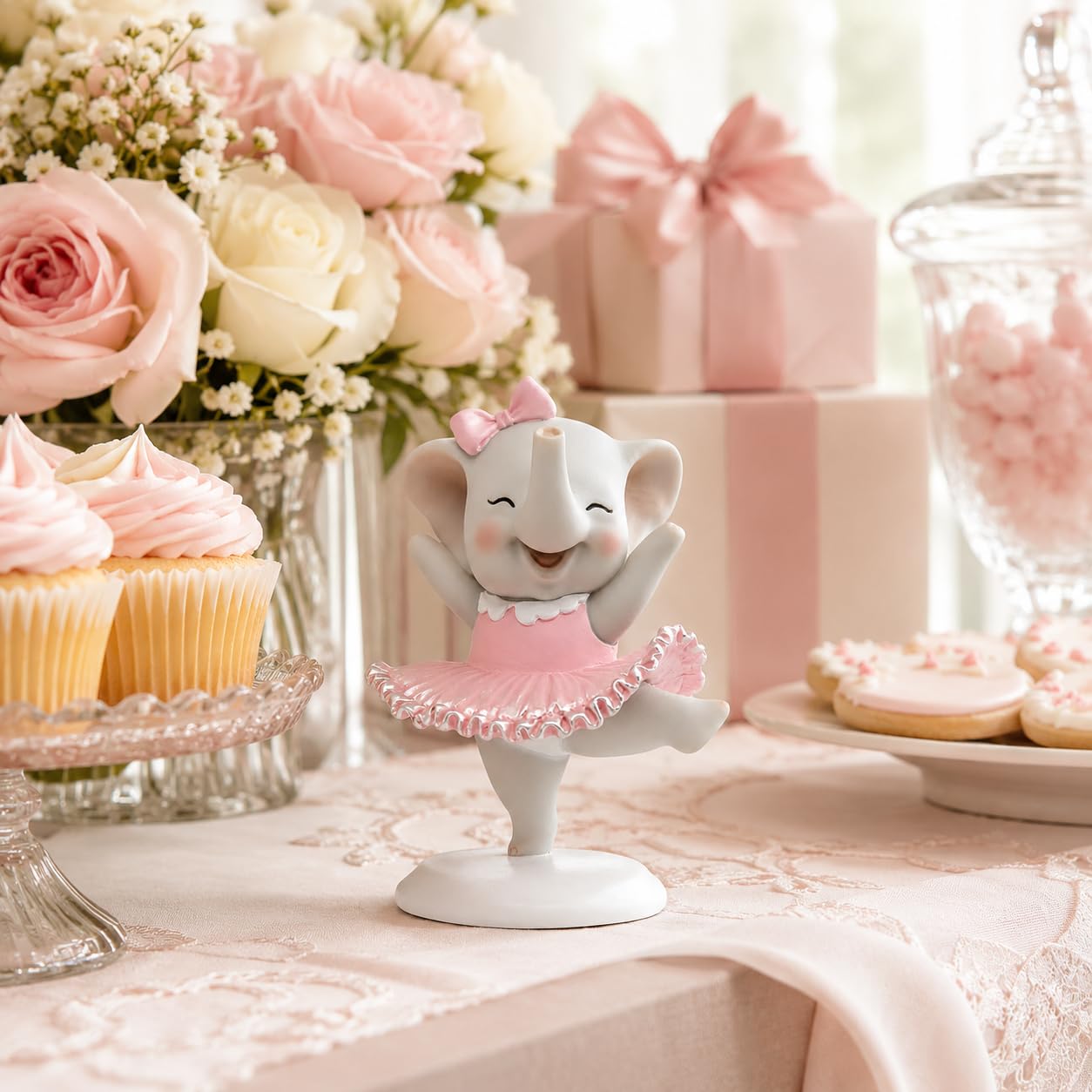 Comfy Hour 4.5 Inch Mini Elephant Figurine, Ballerina Statue