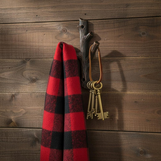 Comfy Hour Cast Iron Double Coat Hooks Wall Hanger - Branch