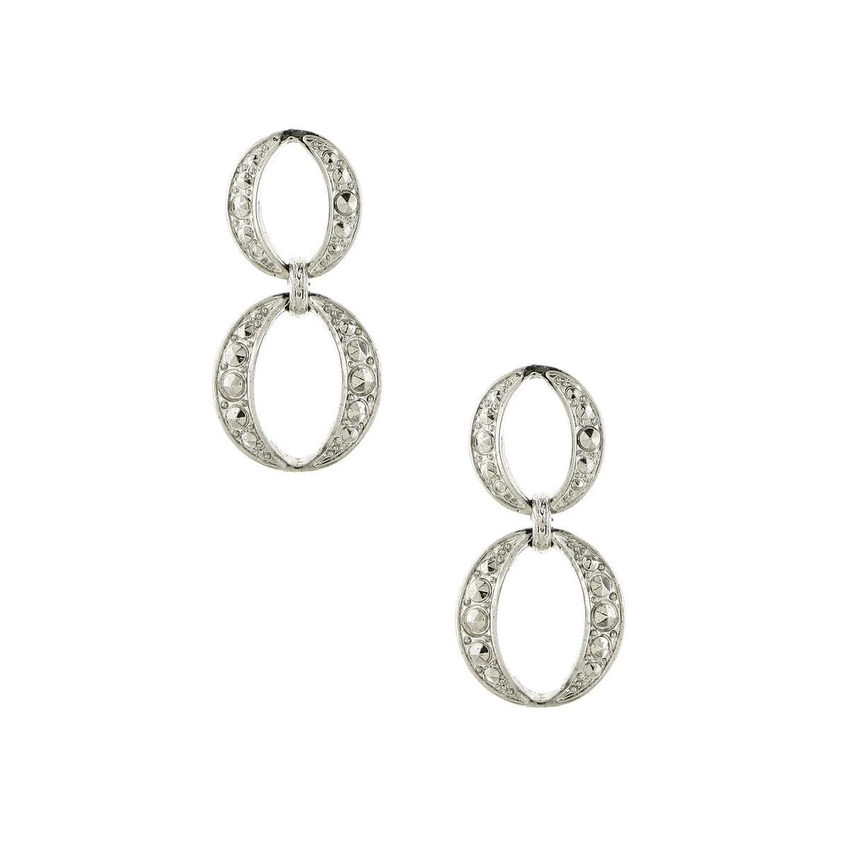 1928 Jewelry Silver Tone Double Drop Earrings