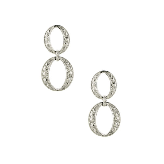1928 Jewelry Silver Tone Double Drop Earrings