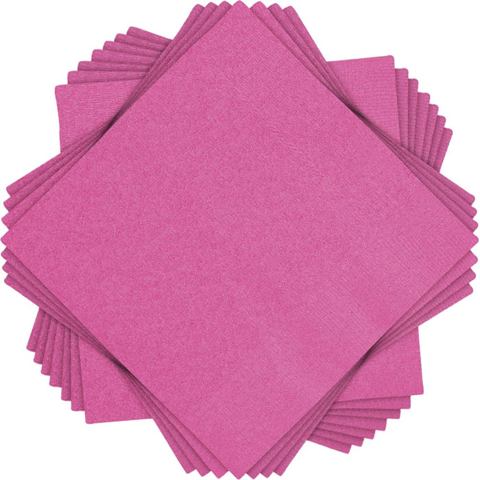 Unique Industries Hot Pink Beverage Napkins, 20ct