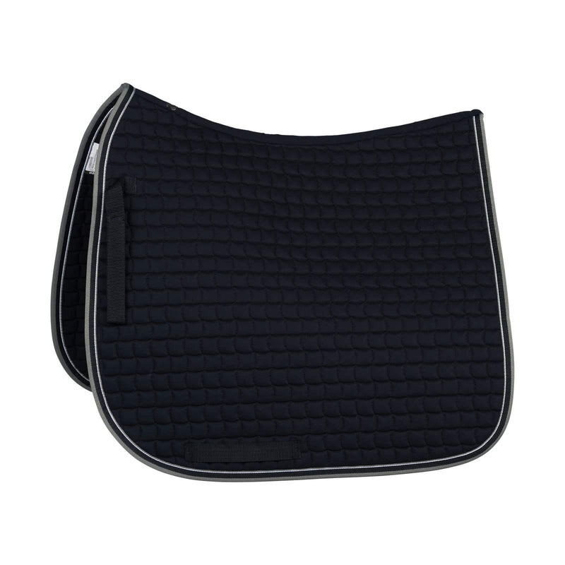 HORZE Adepto Quilted Quick-Dry Dressage Saddle Pad for Horses with Two-Tone Trim - Dark Navy - Horse