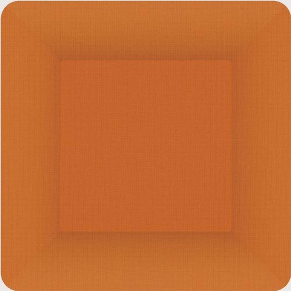 Boston International Ideal Home Range IHR Square Disposable Dessert Paper Plates, 7-Inches, Classic Linen Terracotta