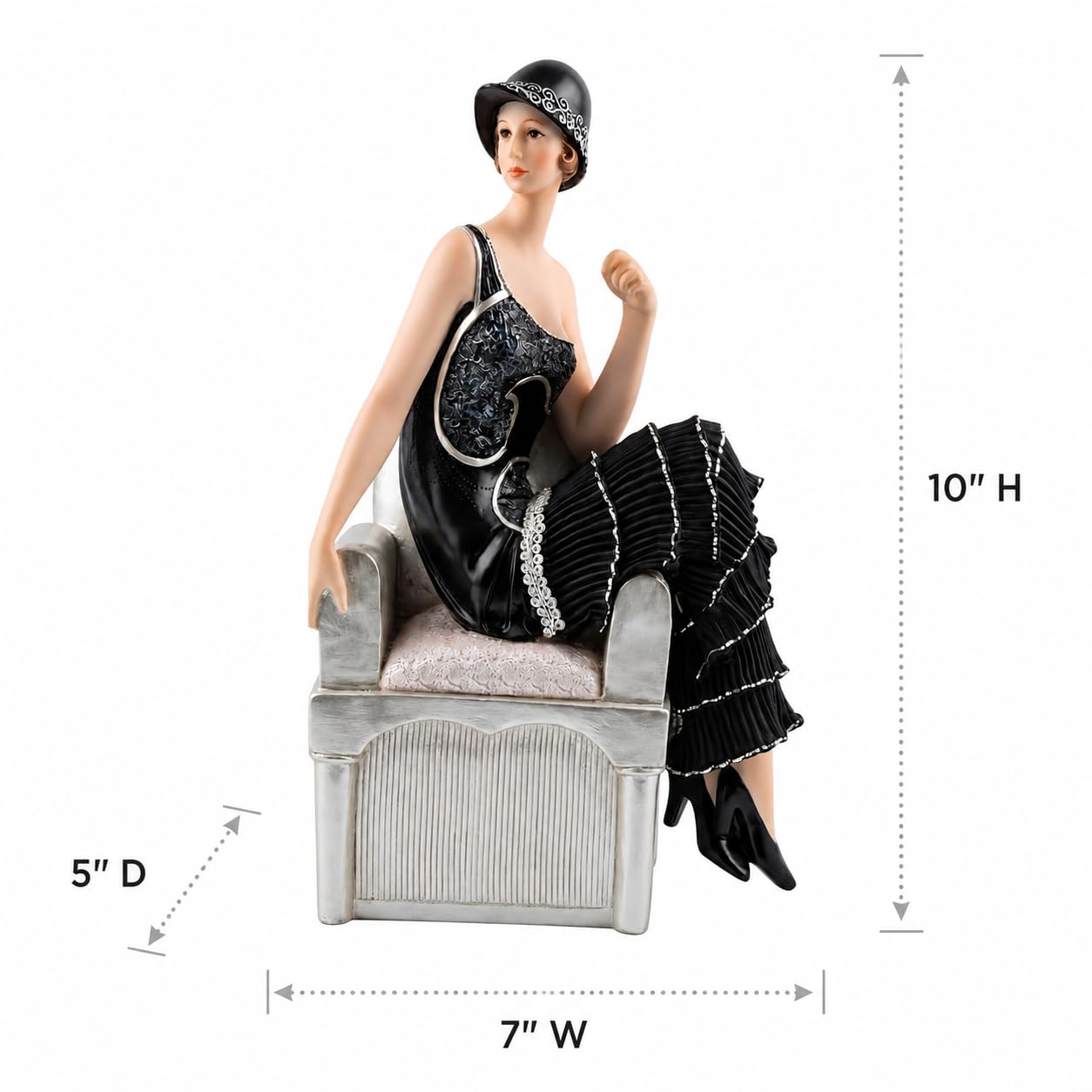 Comfy Hour 10 Inch Victorian Figurine, Vintage Lady Statuette