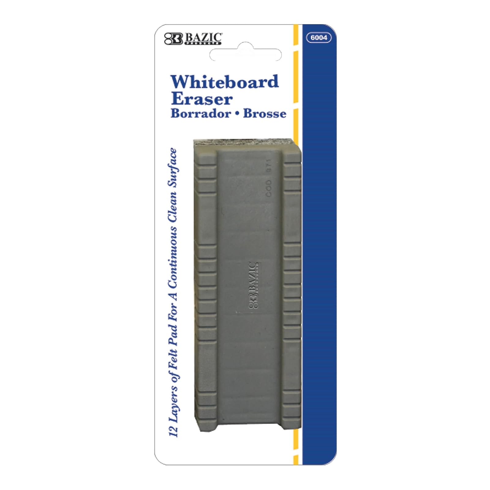 BAZIC Whiteboard Eraser Peel-Away 12 Layers, Dry Erase Erasers for White Board Chalkboard, Cleaner Wiper for Office School, 1-Pack