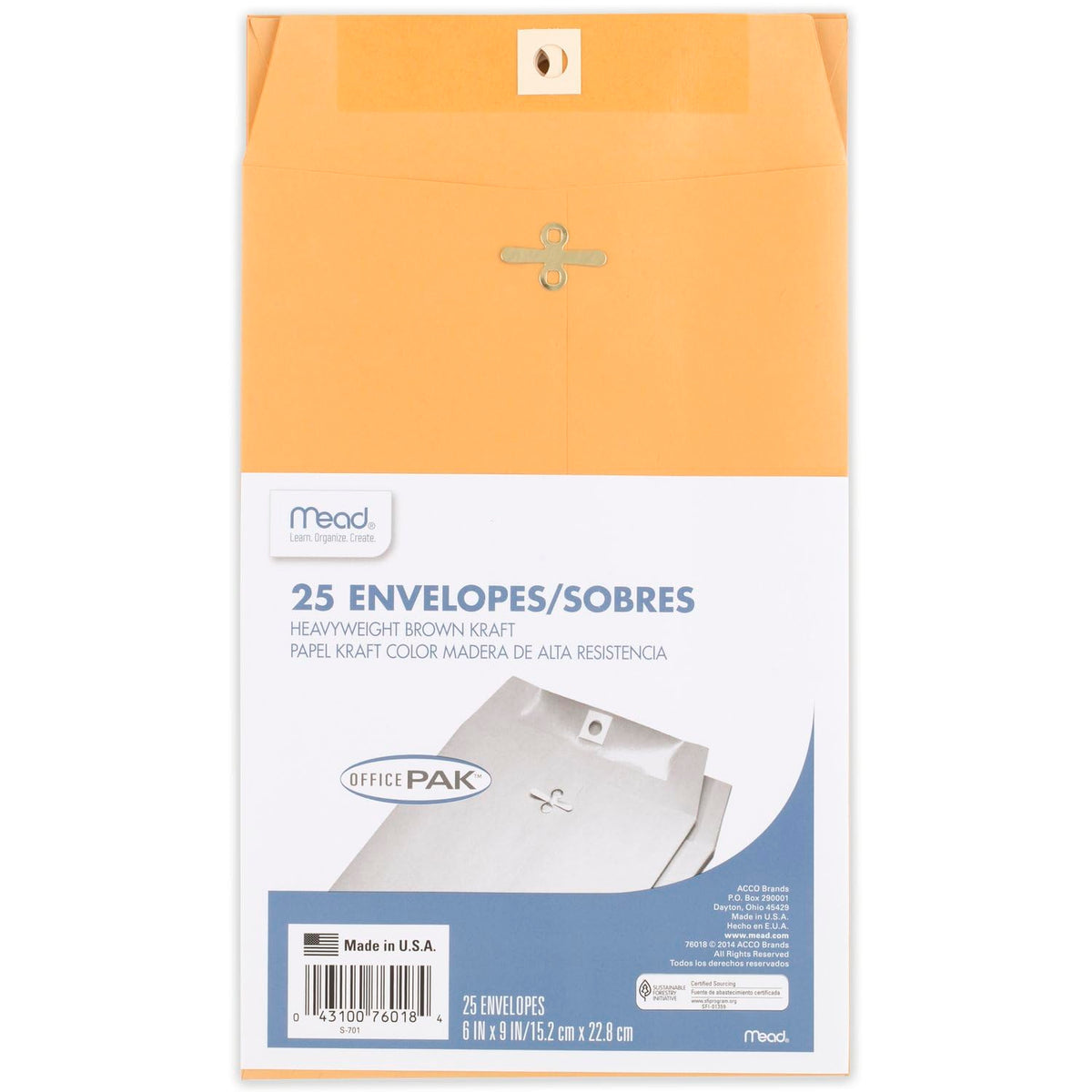 Mead Envelope, 6" x 9", Brown
