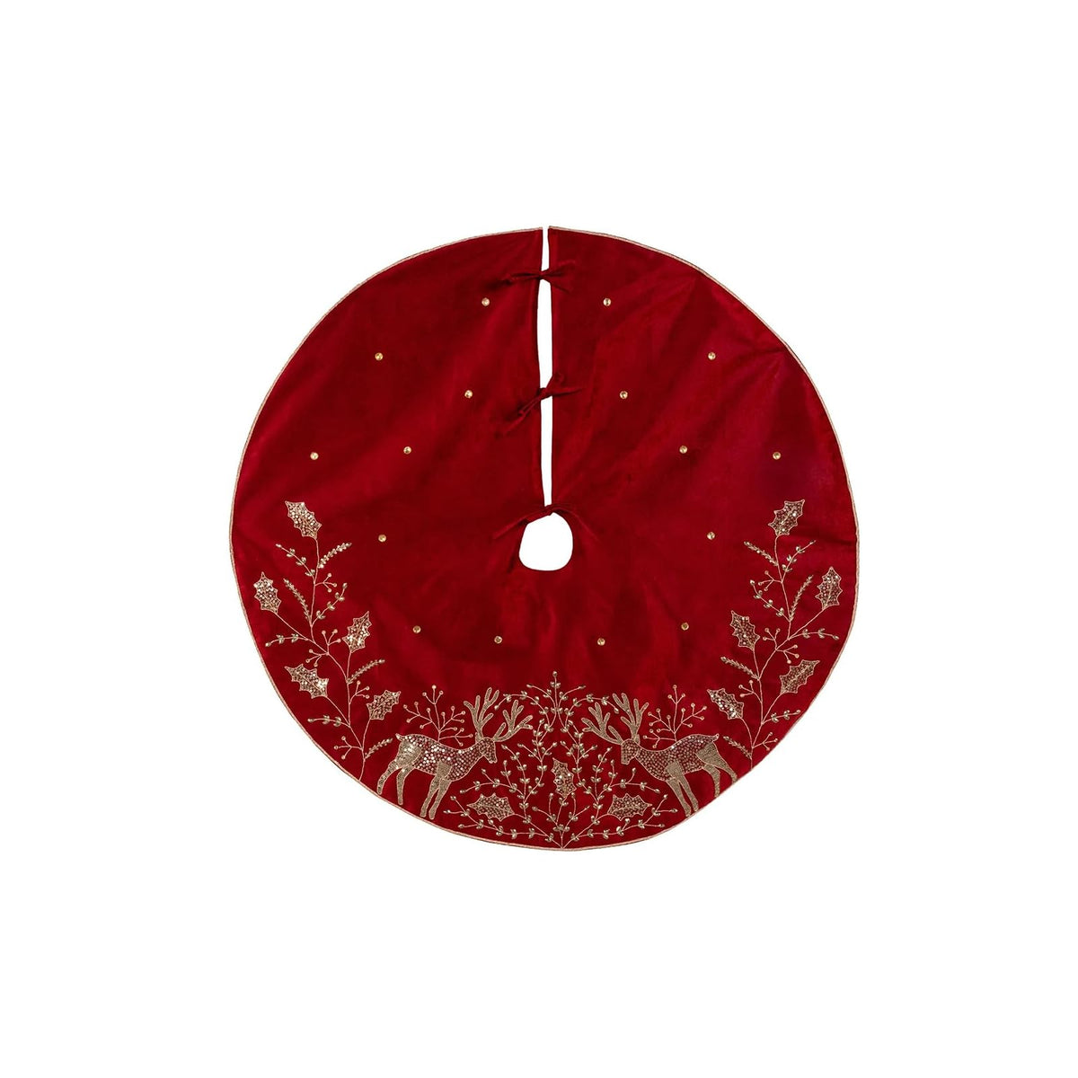 Kurt S. Adler Tree Skirt, 50 inches, Red