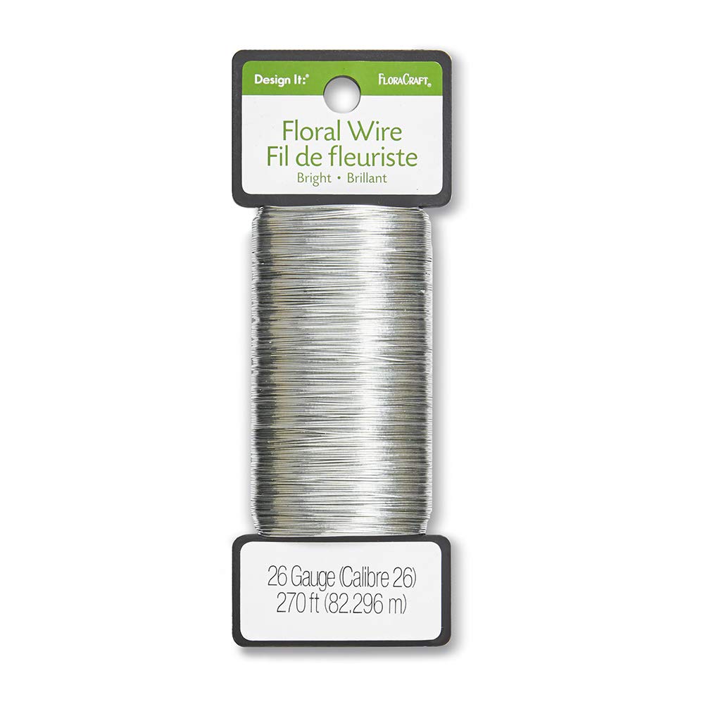 FloraCraft Wire, 270 Feet, Bright Silver