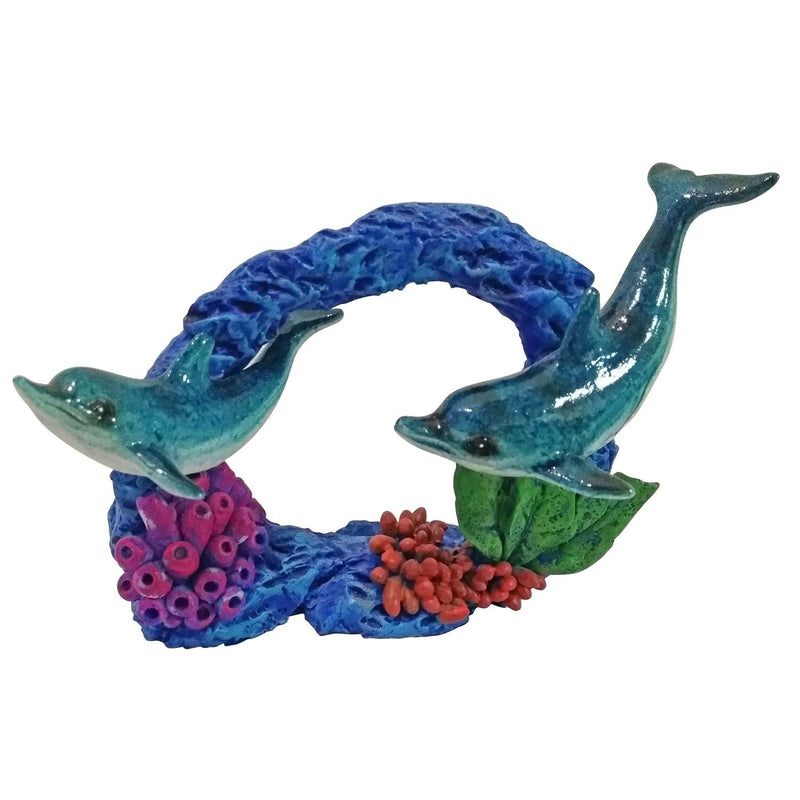 Beachcombers B22756 Resin Dual Dolphin on Wave Table Accent, 6.1-inch Length