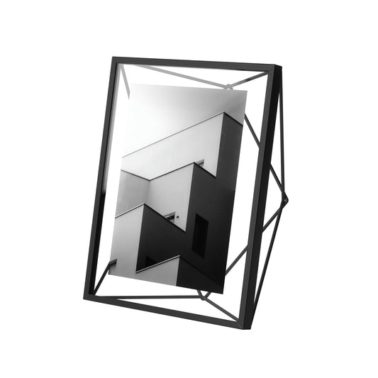 Umbra Prisma Picture Frame, 5x7 Photo Display for Desk or Wall, Black