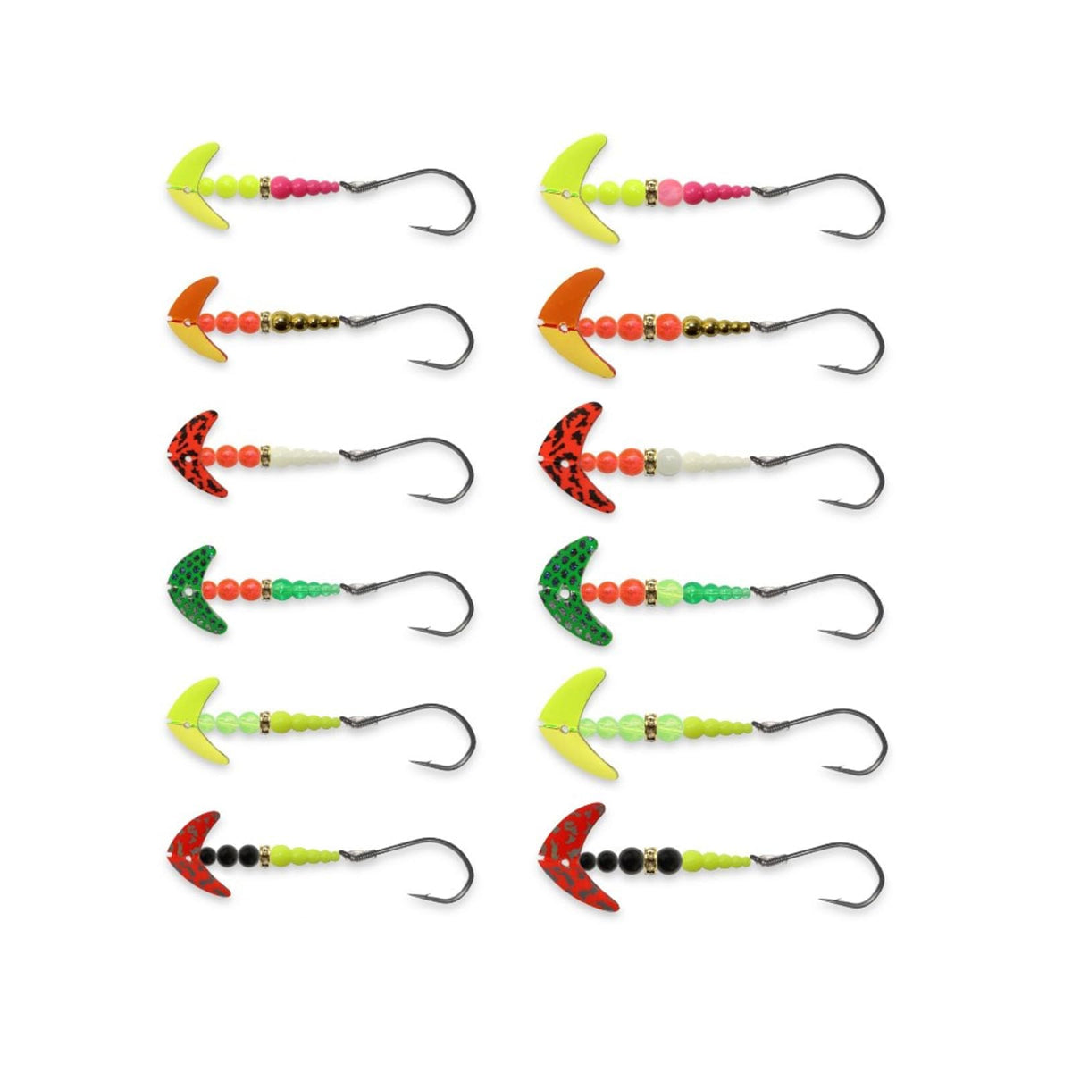 Mack's Lure Fishing Hook, One Size, UV Lemon Lime Hot Pink/Yellow Chartreuse Bla