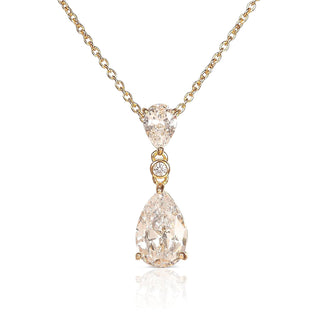Diamond Treats Necklace, 25 mm x 8 mm x 12 mm x 5 mm x 7 mm, Clear-Gold