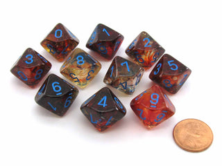 Chessex d10 Dice Set: Nebula Luminary - Primary w/Blue (10)