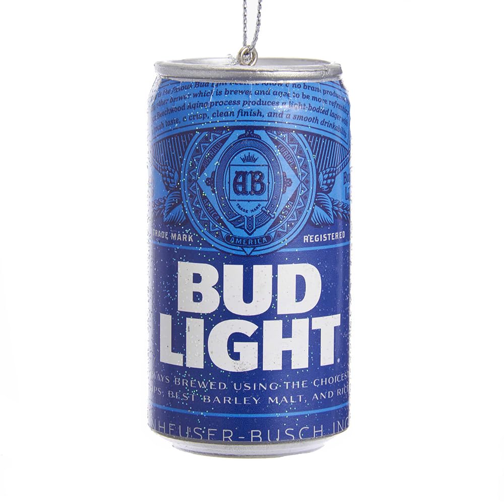 Kurt Adler Budweiser Bud Light Beer Can Christmas Ornament